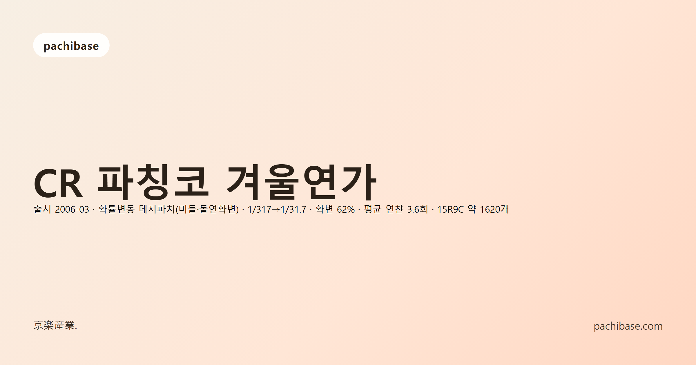 CR 파칭코 겨울연가