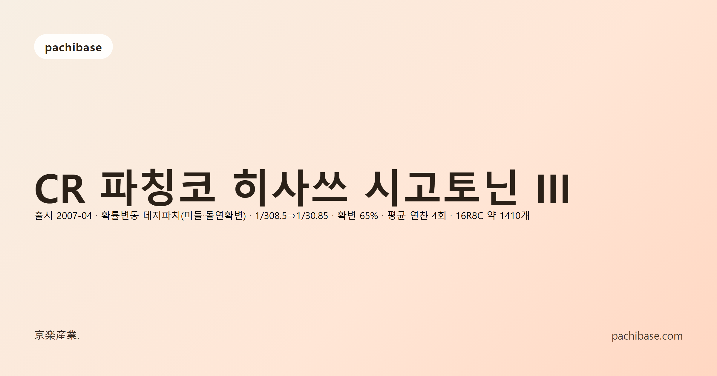 CR 파칭코 히사쓰 시고토닌 III